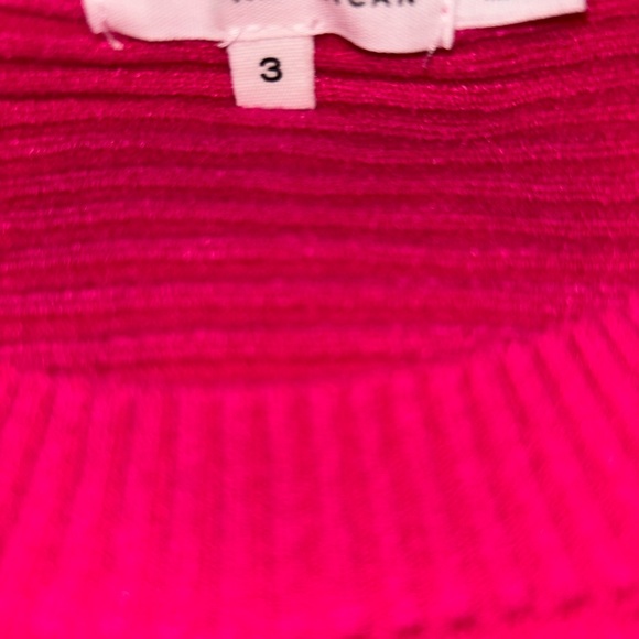 Good American Fuchsia Pink Ribbed Sweater Balloon Sleeve Size 3 NWT Cozy Boho - Picture 4 of 7